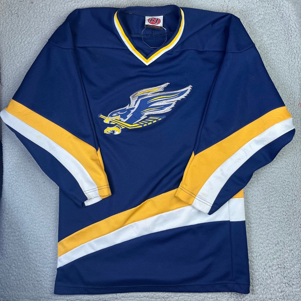 Hermantown Hawks Hockey Jersey Minnesota Highschool K1 Sportswear Men S Blue